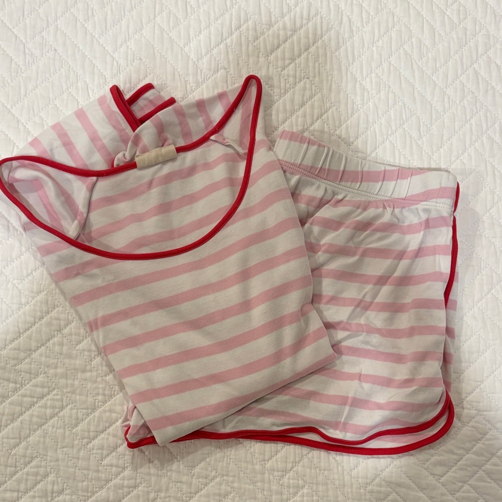 LAKE Short-Short Pink Striped Women's Pajamas - size S
